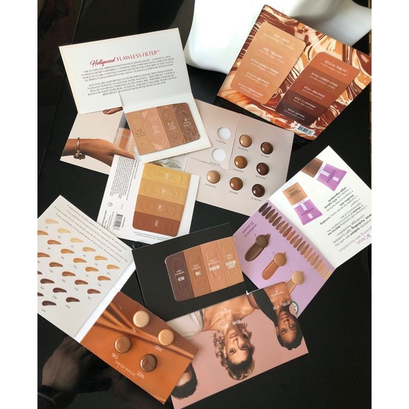 DIOR HUDA Charlotte Tilbury ILIA Danessa Myricks Foundation Sample Card Bundle - Picture 1 of 9